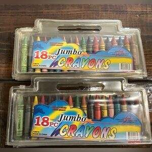 Lot of 4 Jumbo Crayons Each Pack 18 Non Toxic